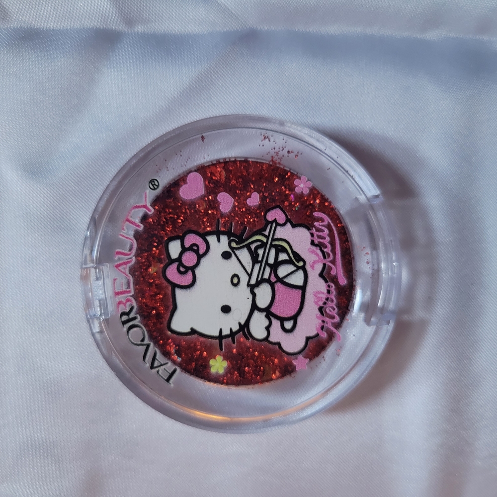 Hello Kitty Red Glitter Phone Grip